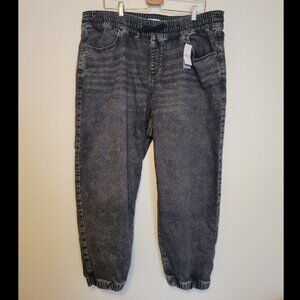 Lane Bryant Knit Denim Black Joggers Size 20 Pull-On Drawstring NWT